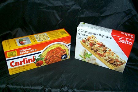 Pasta- und Baguette-Packung