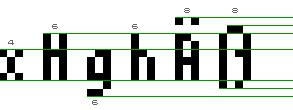 Buchstabenh�hen der Scripto