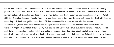 Lauftext in der Scripto Narrow