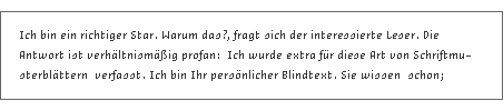 Textabschnitt in der Unibody italic