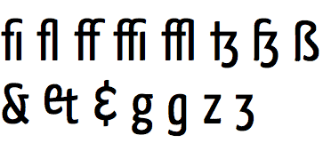 Ligaturen und alternative Glyphen