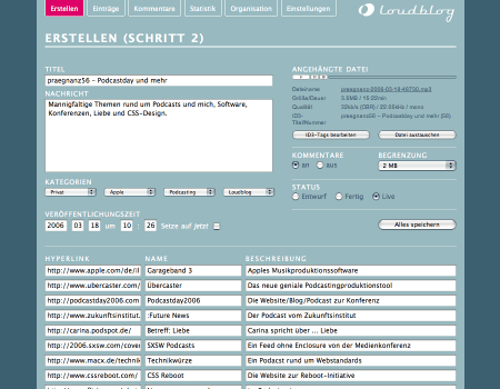 Loudblog Screen 3