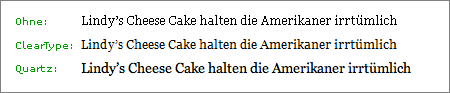 Schriftgl�ttung im Vergleich