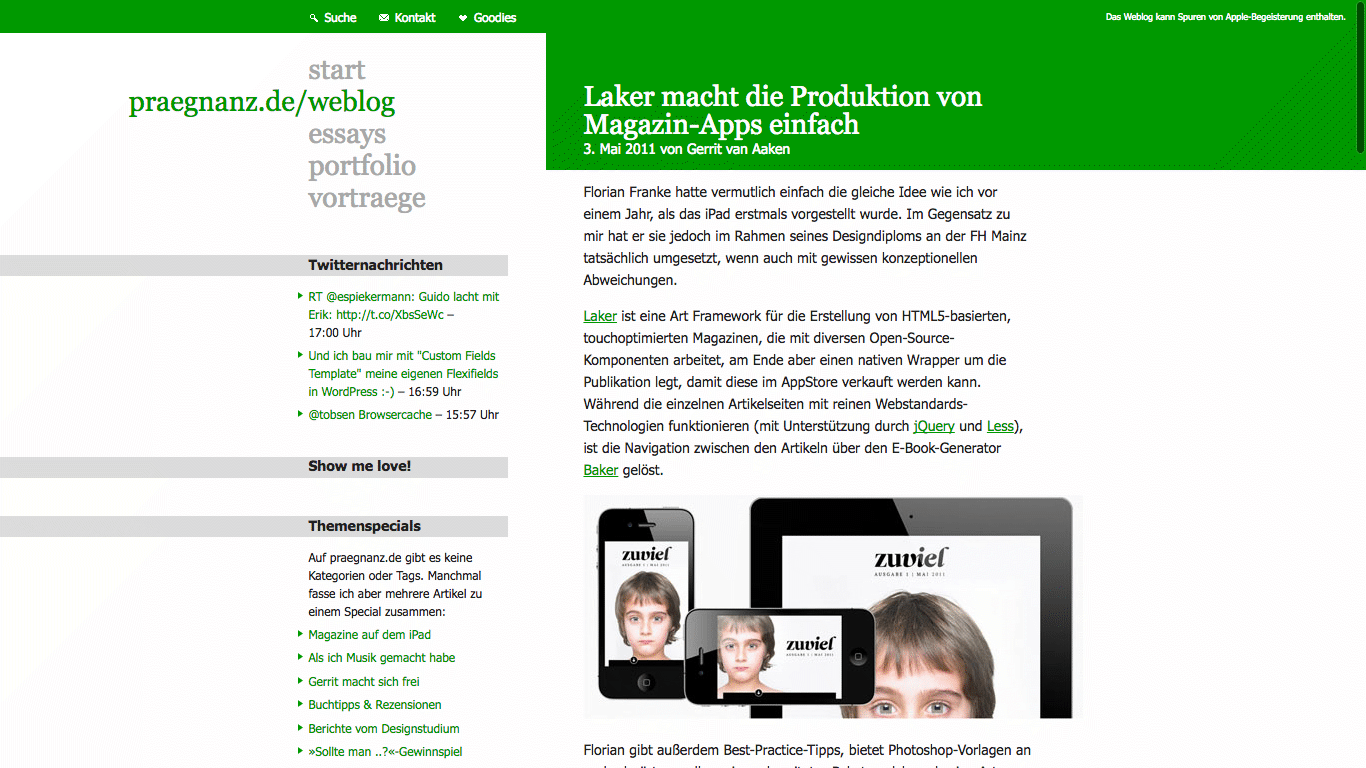 Screenshot von praegnanz.de v5